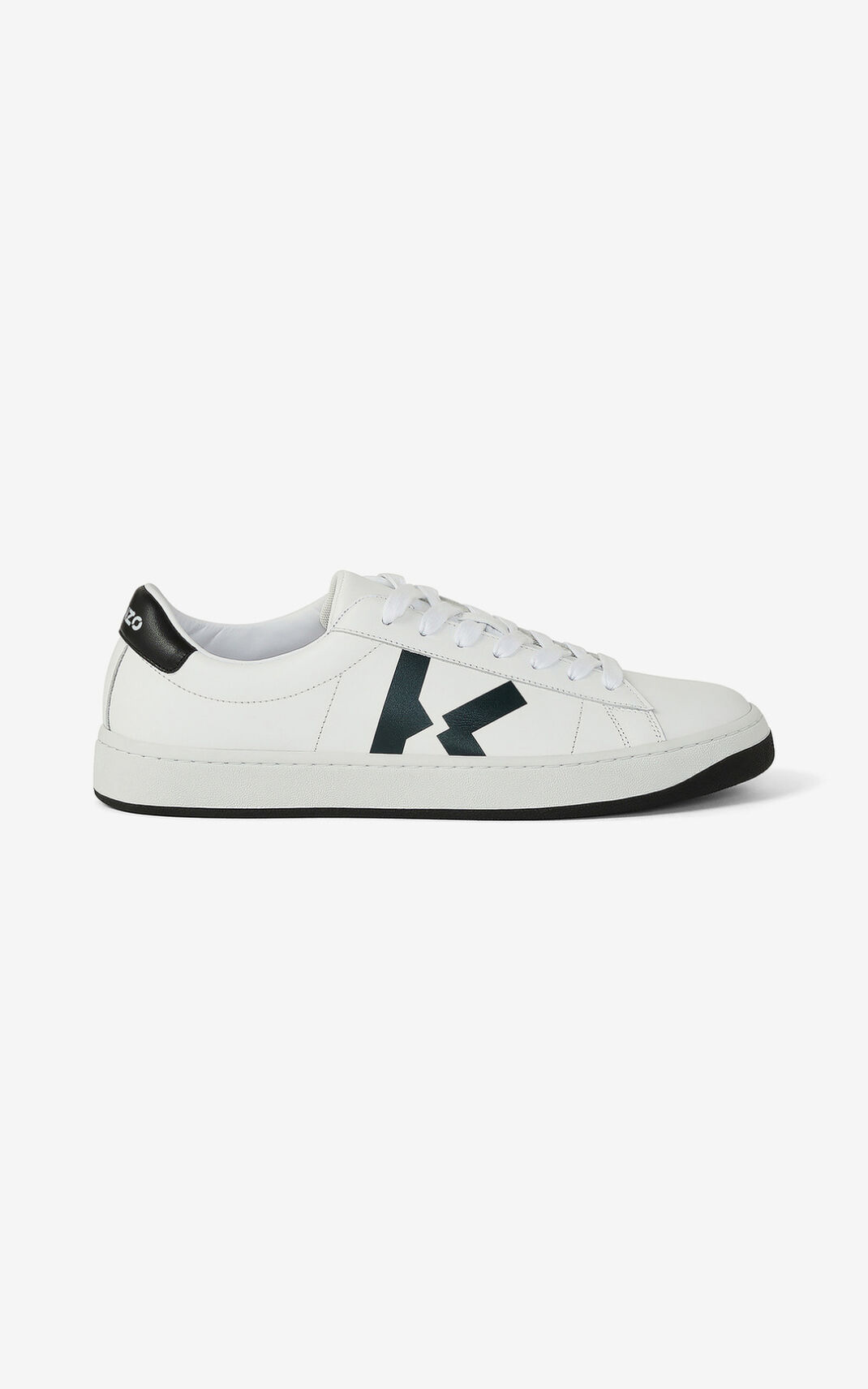 Baskets Kenzo Cuir Kourt K Logo Homme Blanche | XMAR-81243